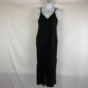 MP/C Jumpsuit XS Black Spaghetti Straps Wide Cropped Leg